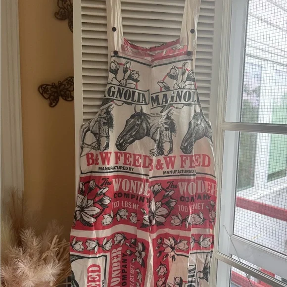 Vintage Feed Sack jumpsuit with Horse Print - Picture 2 of 4